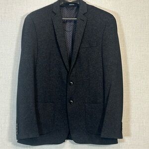 Murano Blazer Mens Large Gray Slim Two Button Soft Sport Coat Charcoal Stretch
